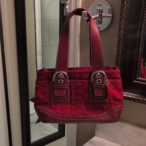 Vintage 2007 Coach Red Poppy Shoulder Bag